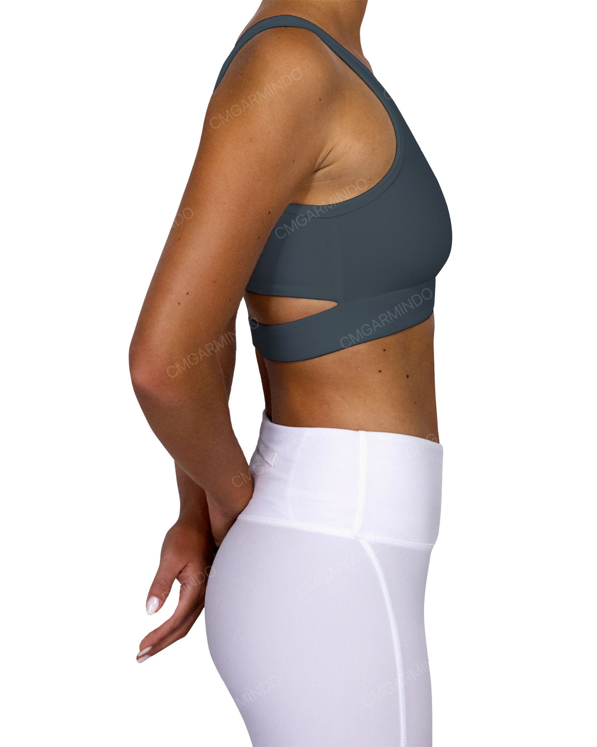 Scoop Front Band Back Top