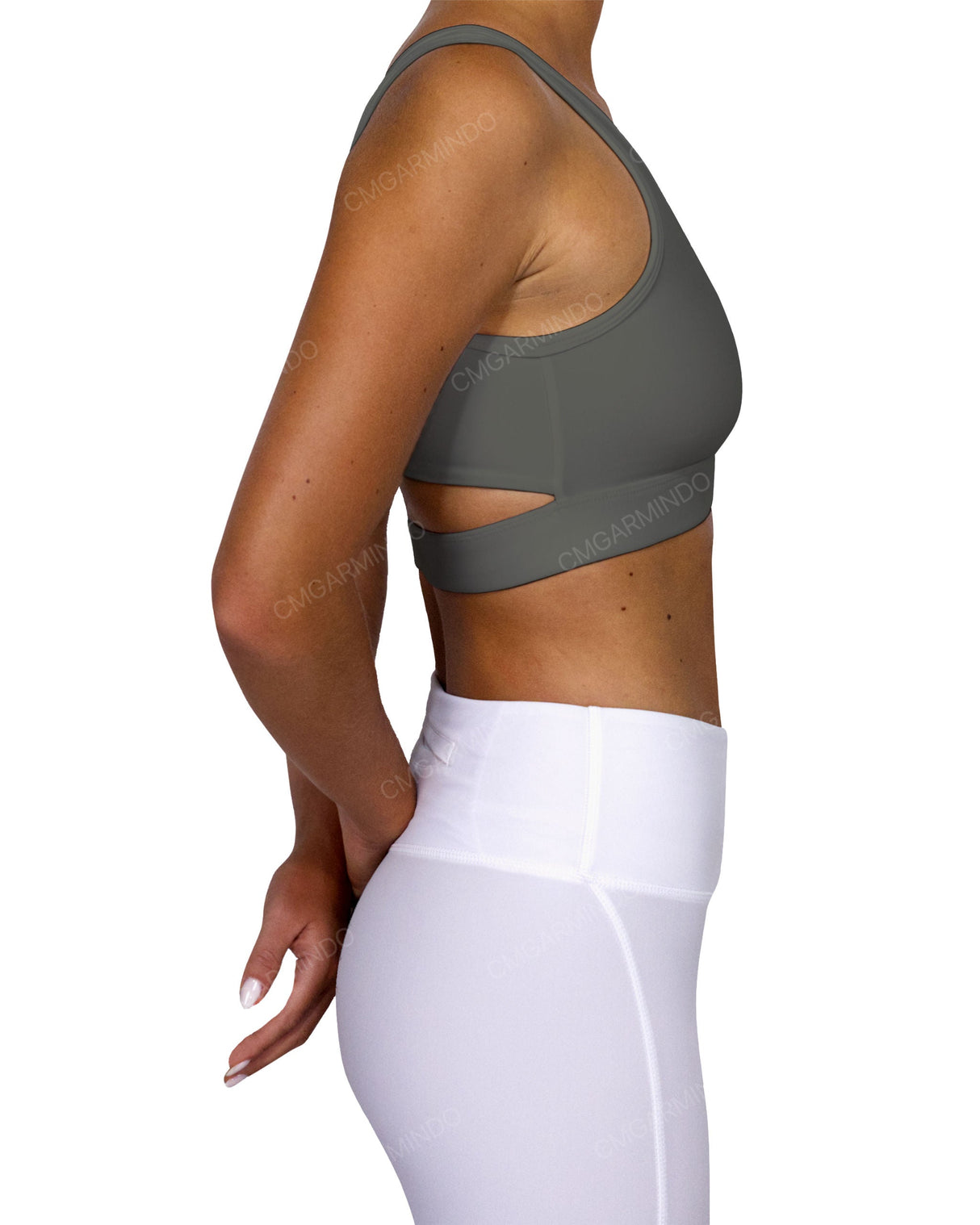 Scoop Front Band Back Top