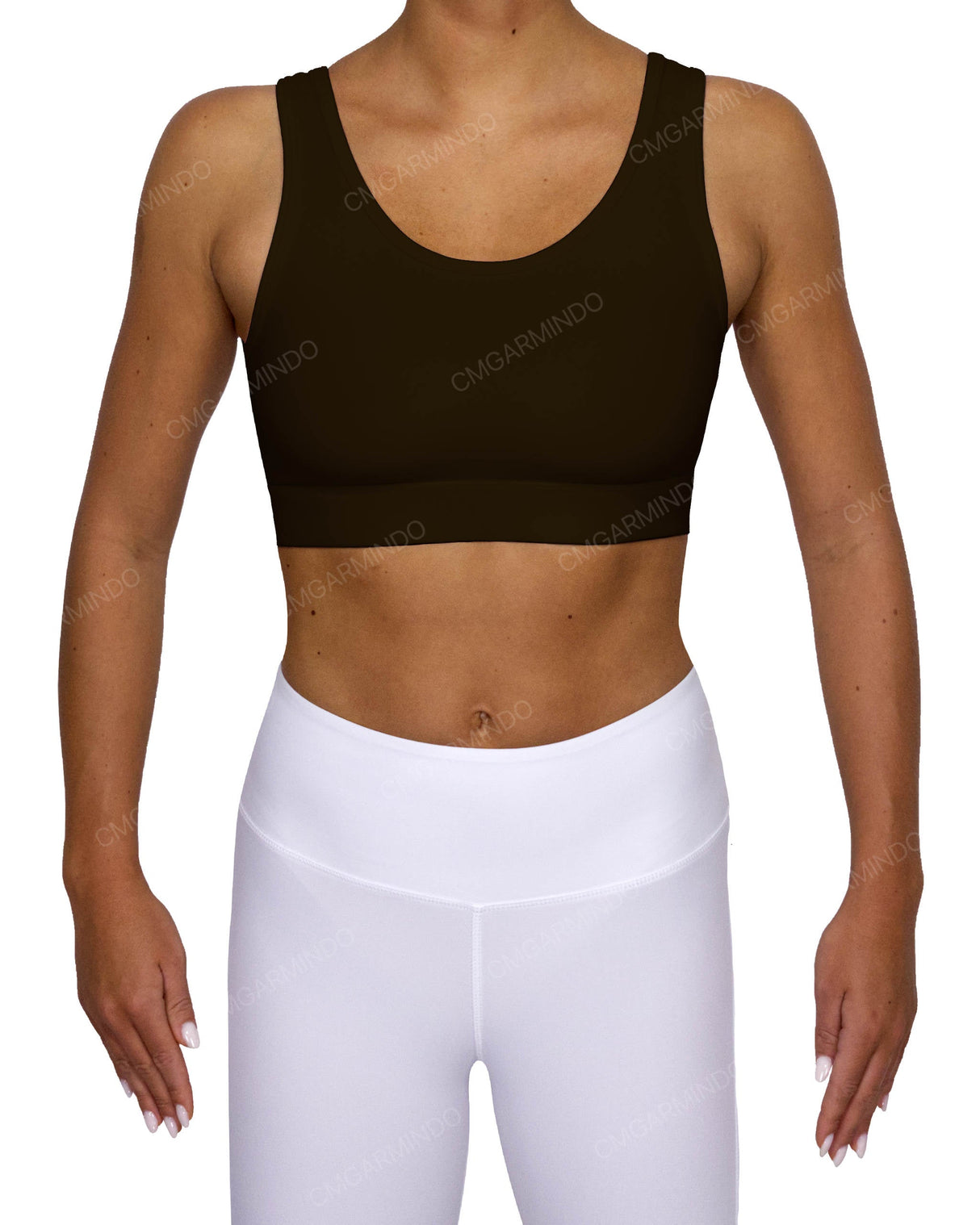 Scoop Front Band Back Top