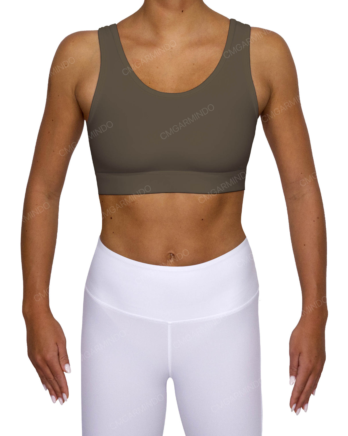 Scoop Front Band Back Top