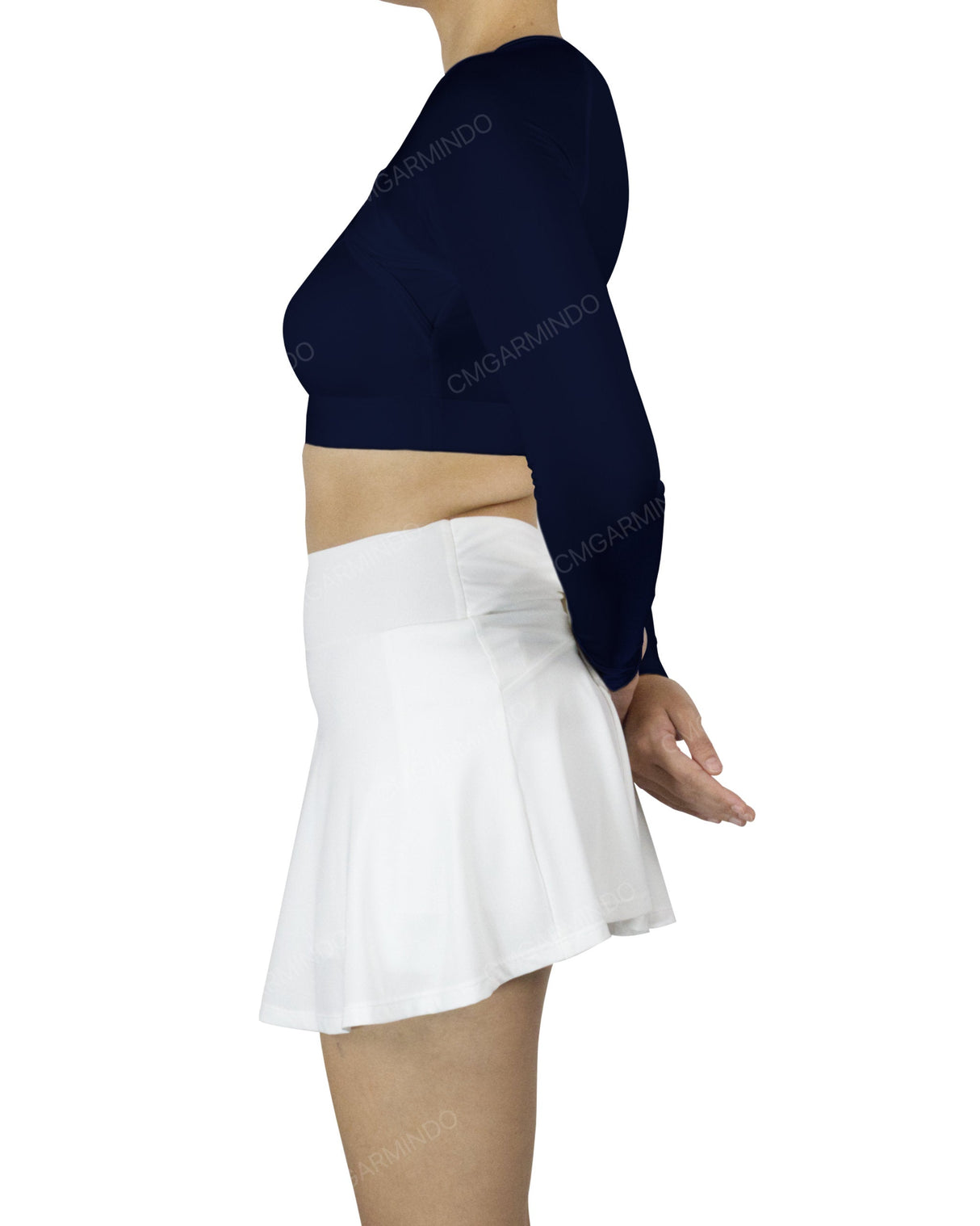 Crew Neck Long Sleeve Crop Top