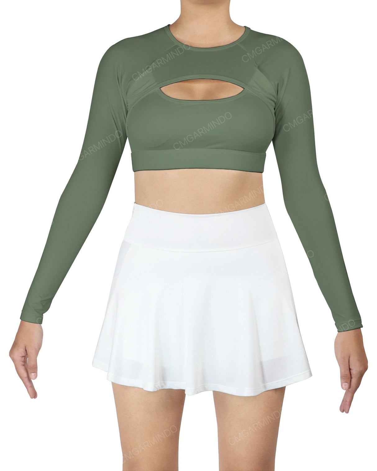 Crew Neck Long Sleeve Crop Top