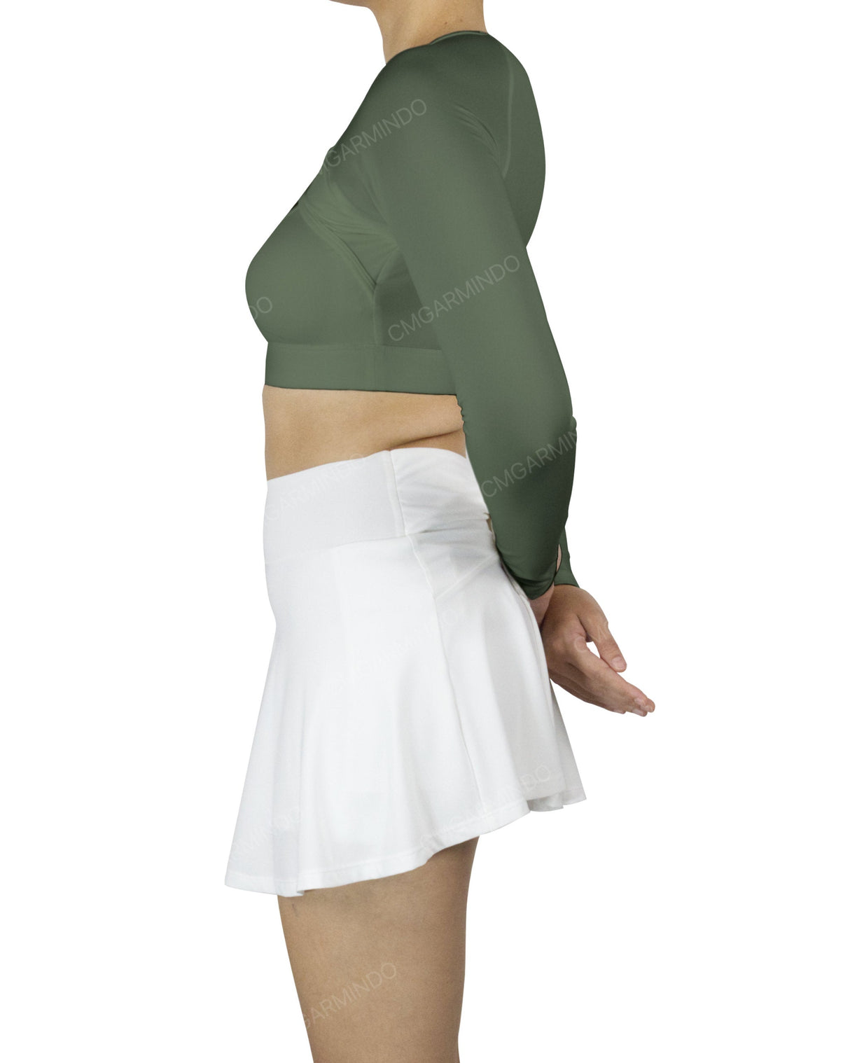 Crew Neck Long Sleeve Crop Top