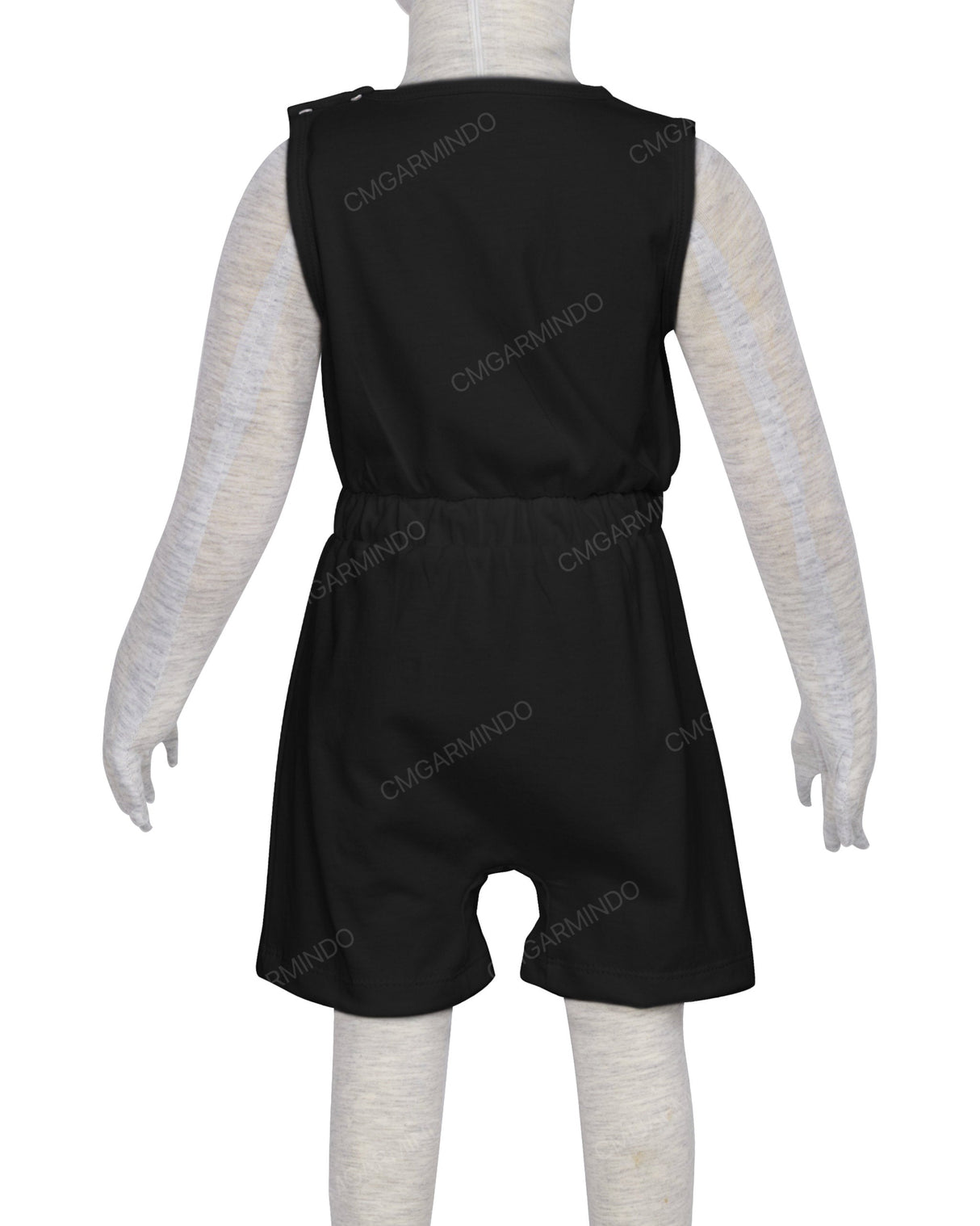 Sleeveless Crew Neck Elastic Waist Shorts Romper