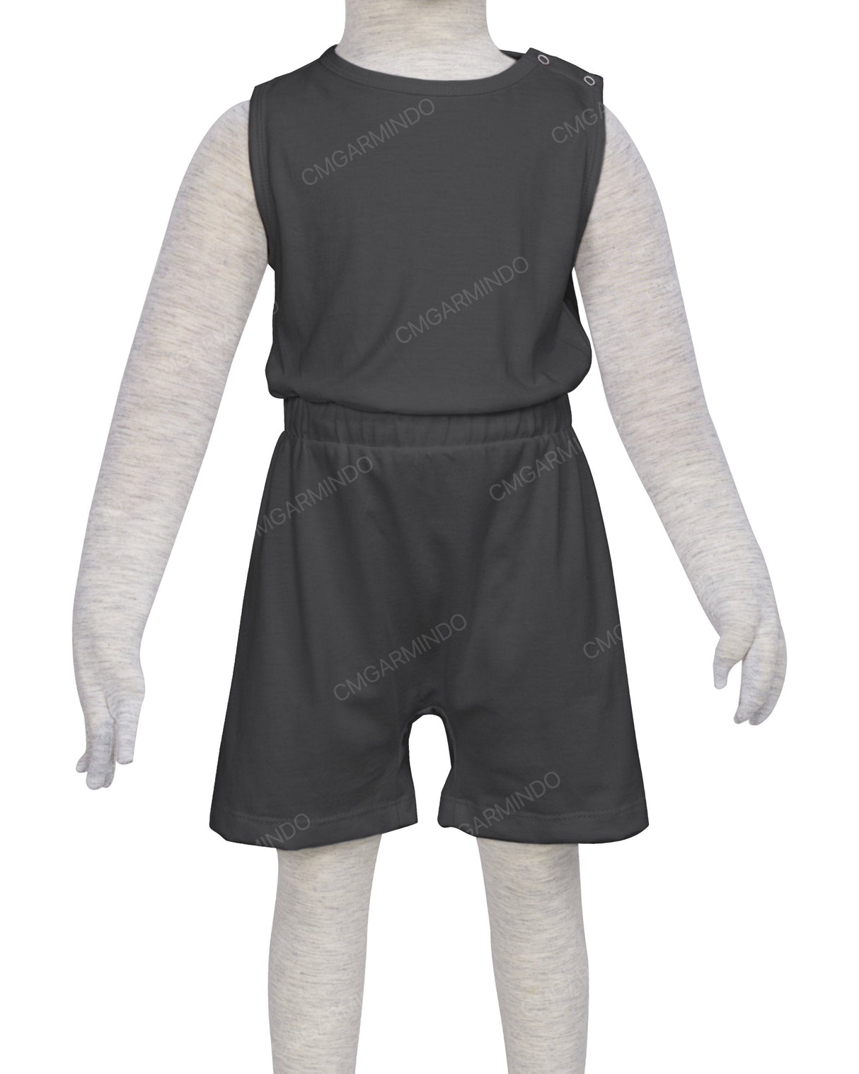 Sleeveless Crew Neck Elastic Waist Shorts Romper