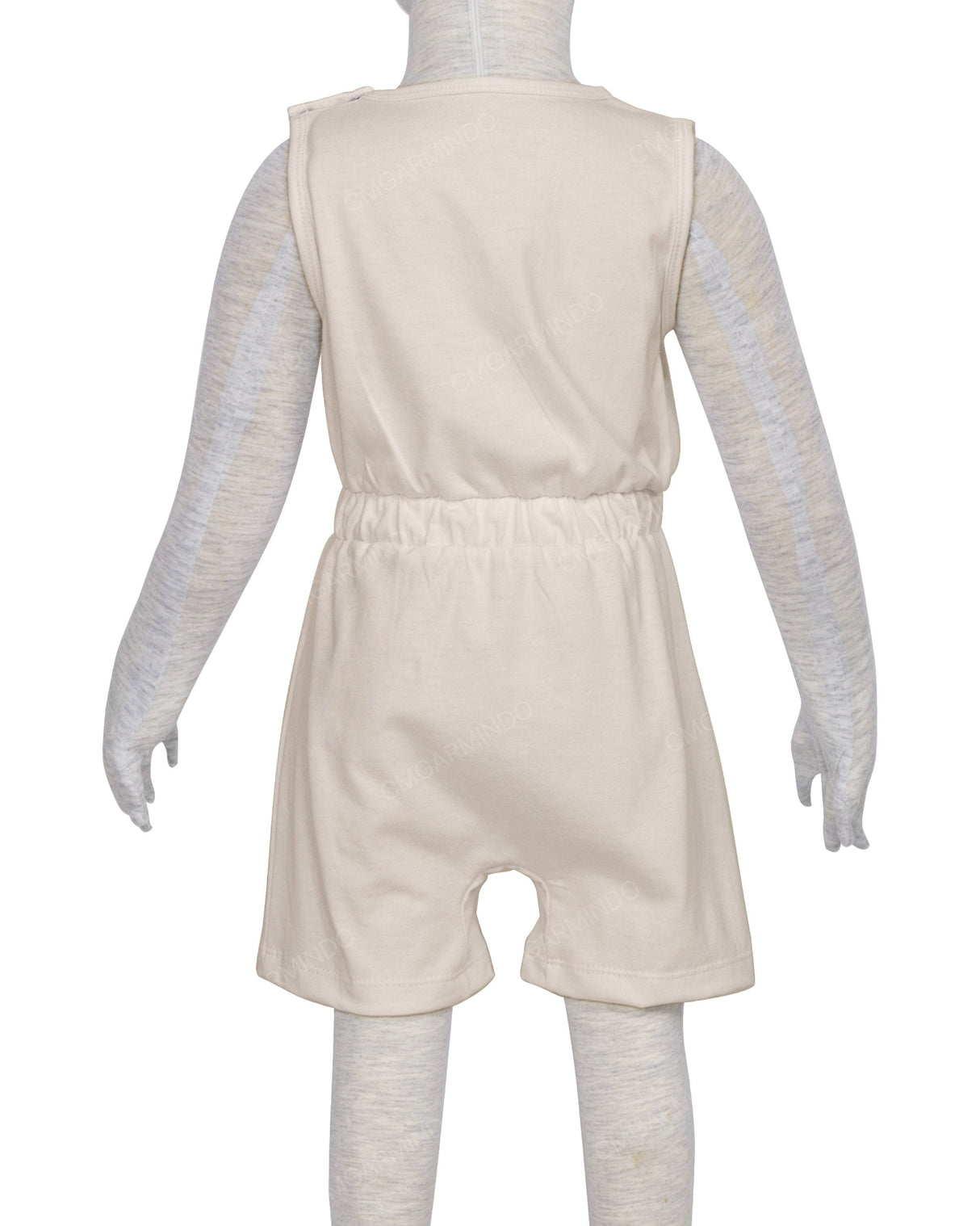 Sleeveless Crew Neck Elastic Waist Shorts Romper