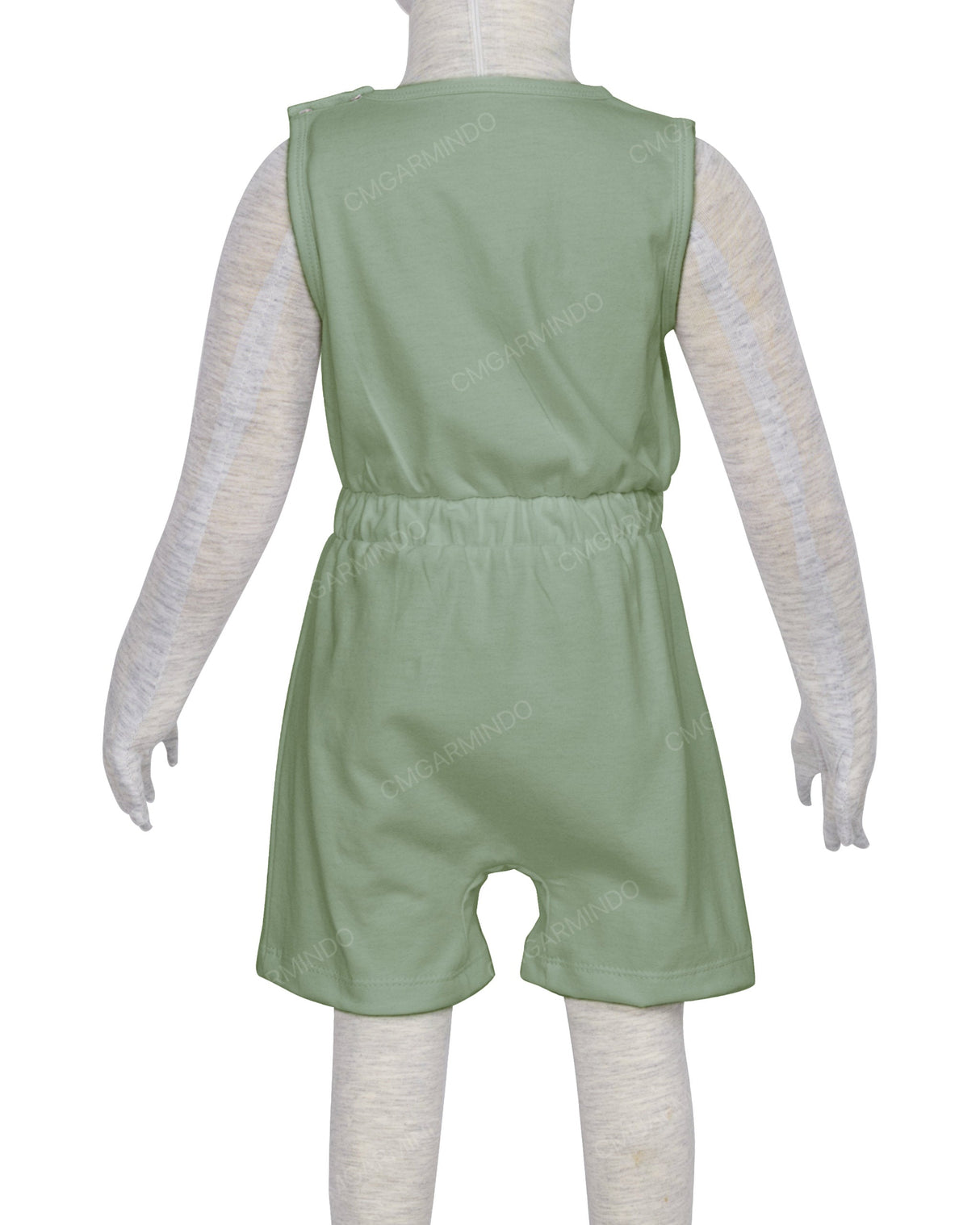 Sleeveless Crew Neck Elastic Waist Shorts Romper