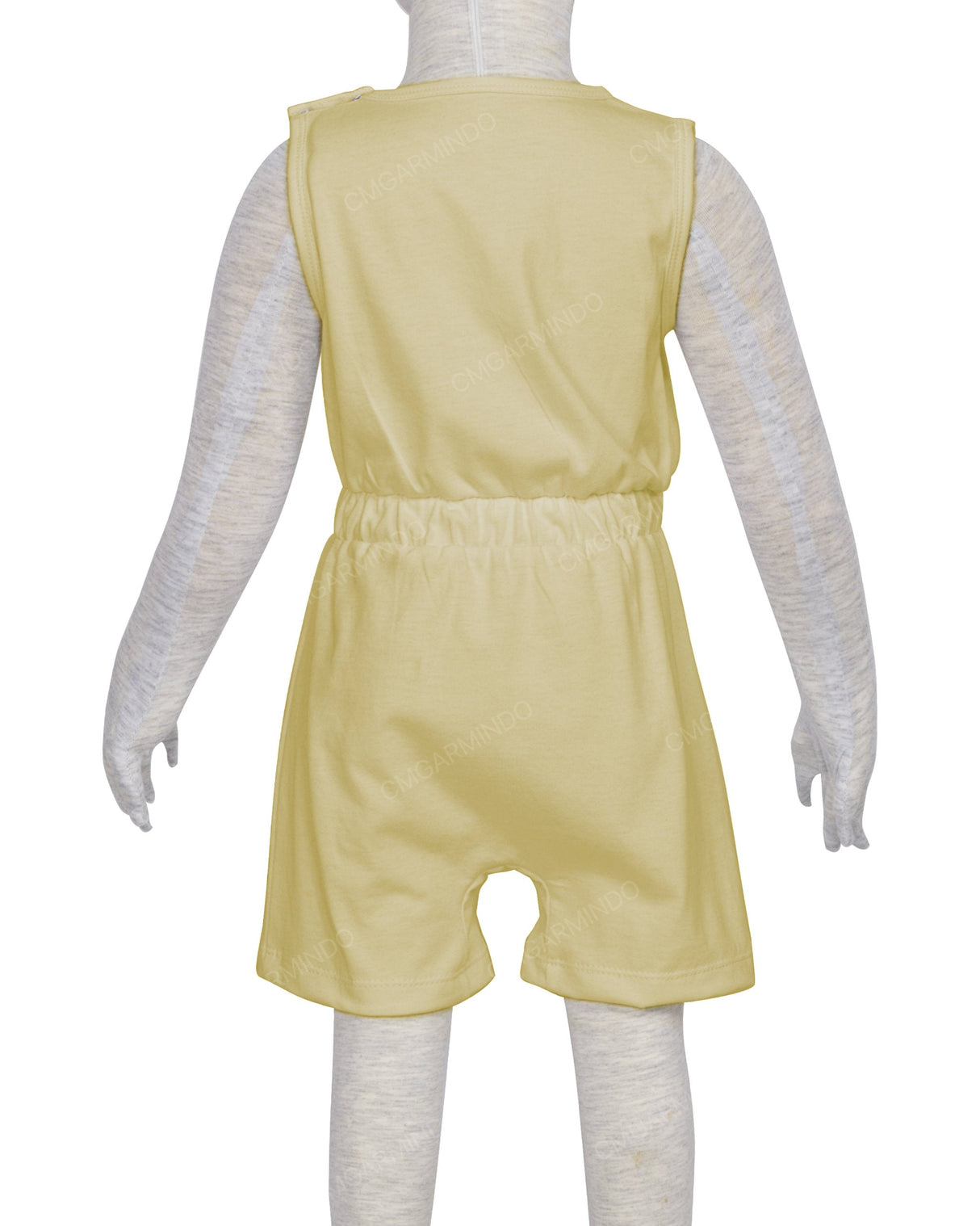 Sleeveless Crew Neck Elastic Waist Shorts Romper