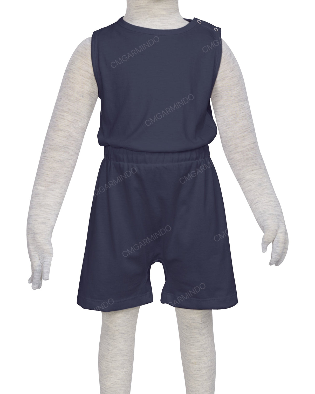 Sleeveless Crew Neck Elastic Waist Shorts Romper