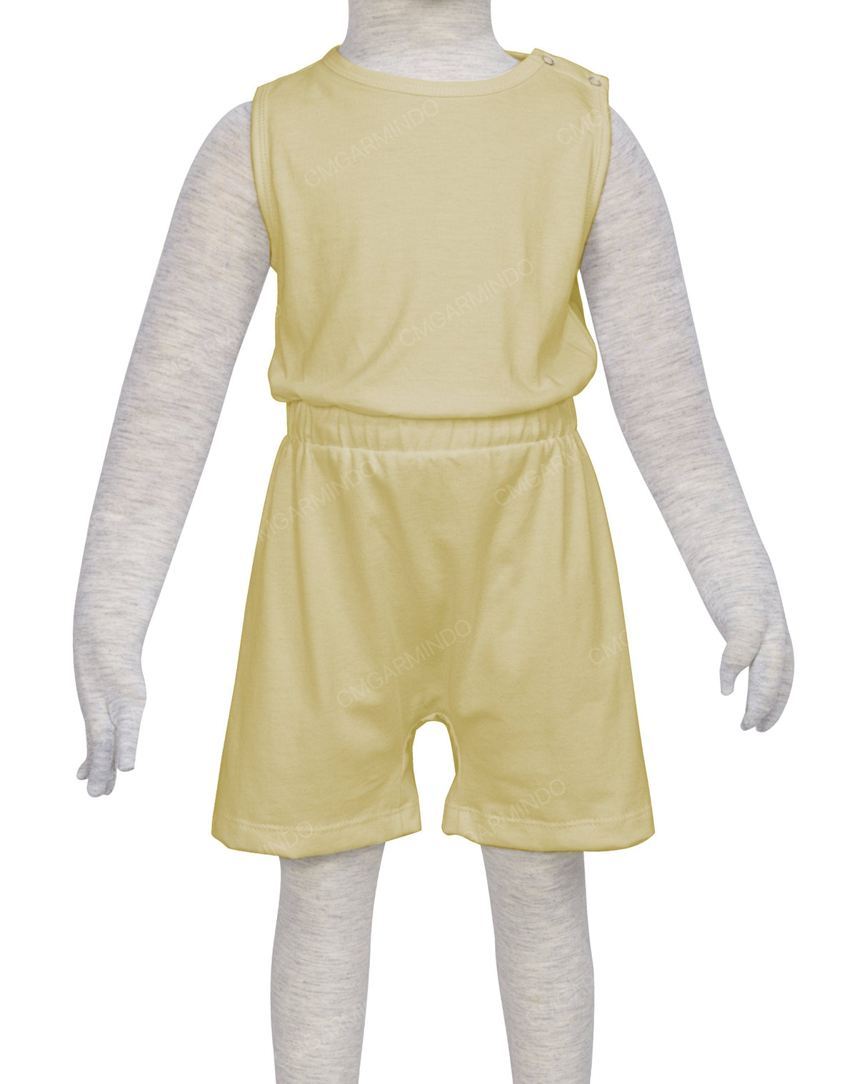 Sleeveless Crew Neck Elastic Waist Shorts Romper