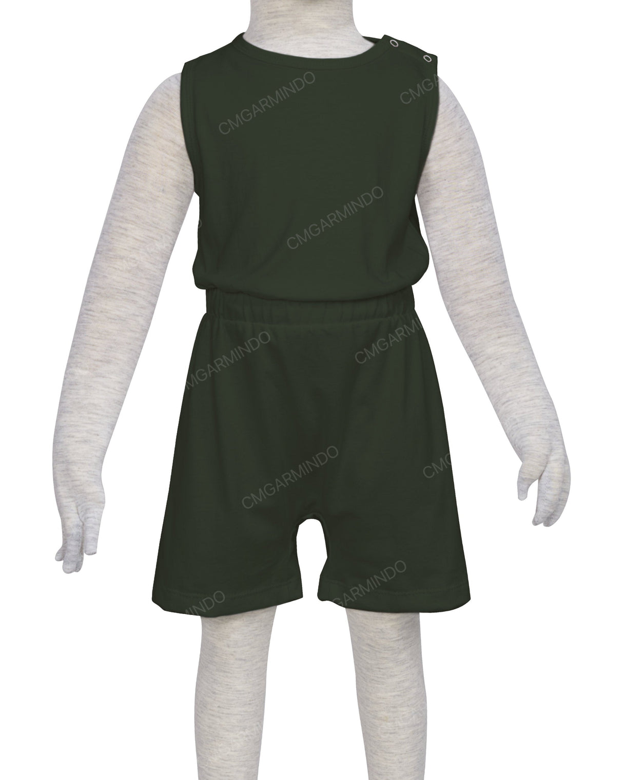 Sleeveless Crew Neck Elastic Waist Shorts Romper