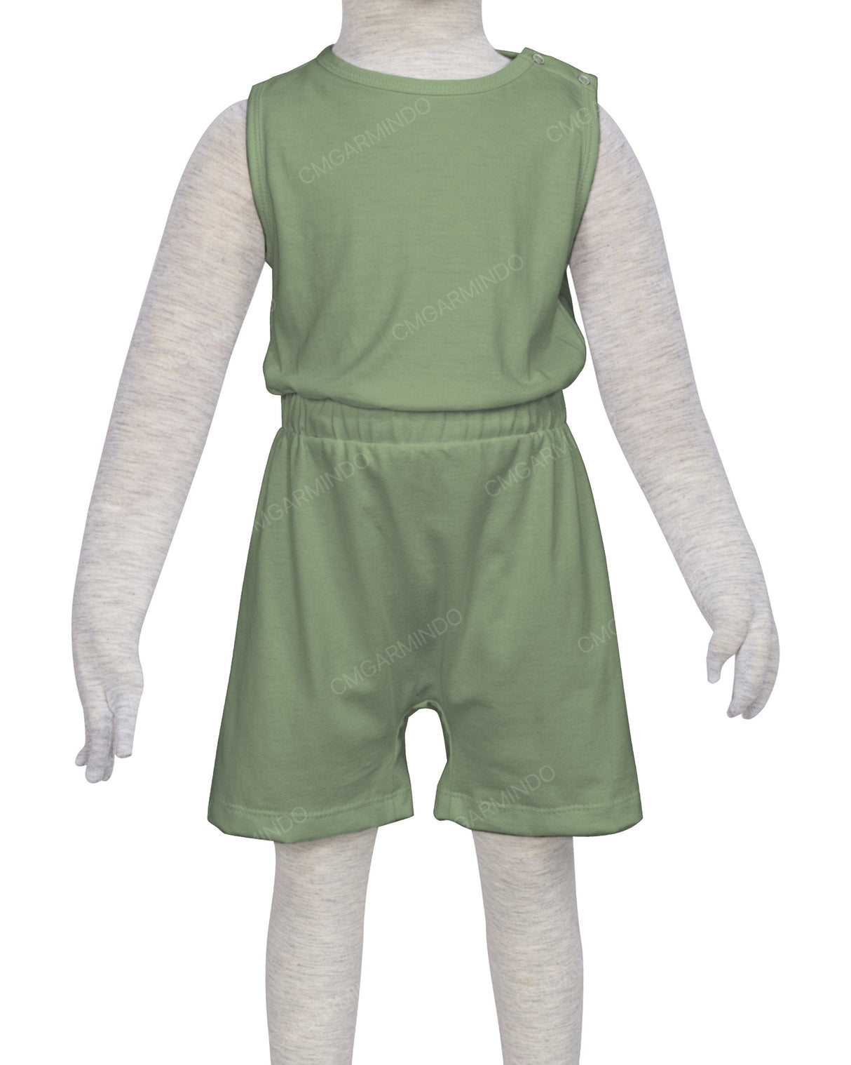 Sleeveless Crew Neck Elastic Waist Shorts Romper