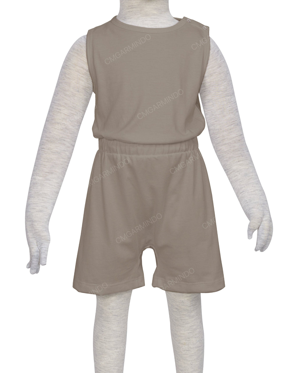 Sleeveless Crew Neck Elastic Waist Shorts Romper