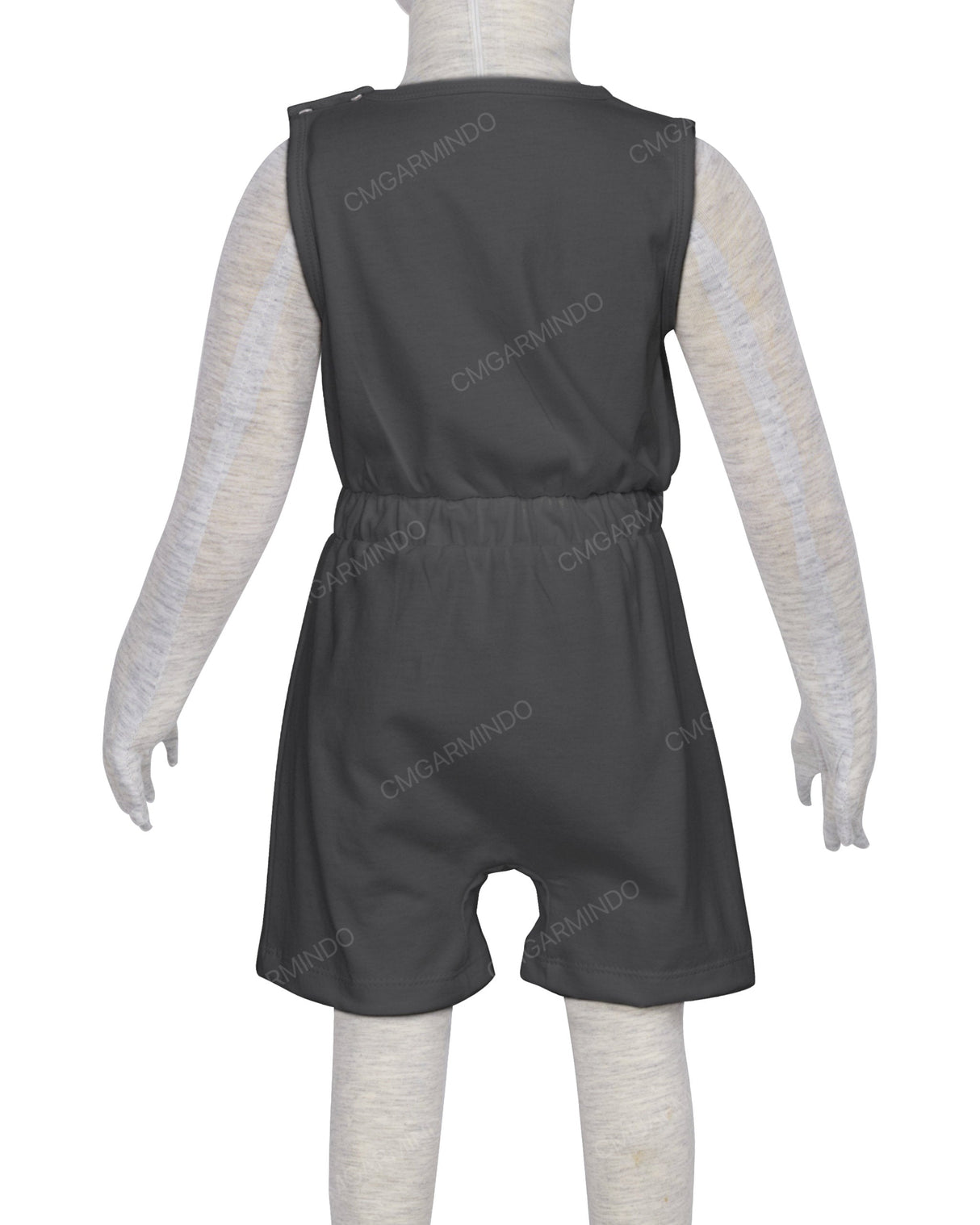 Sleeveless Crew Neck Elastic Waist Shorts Romper
