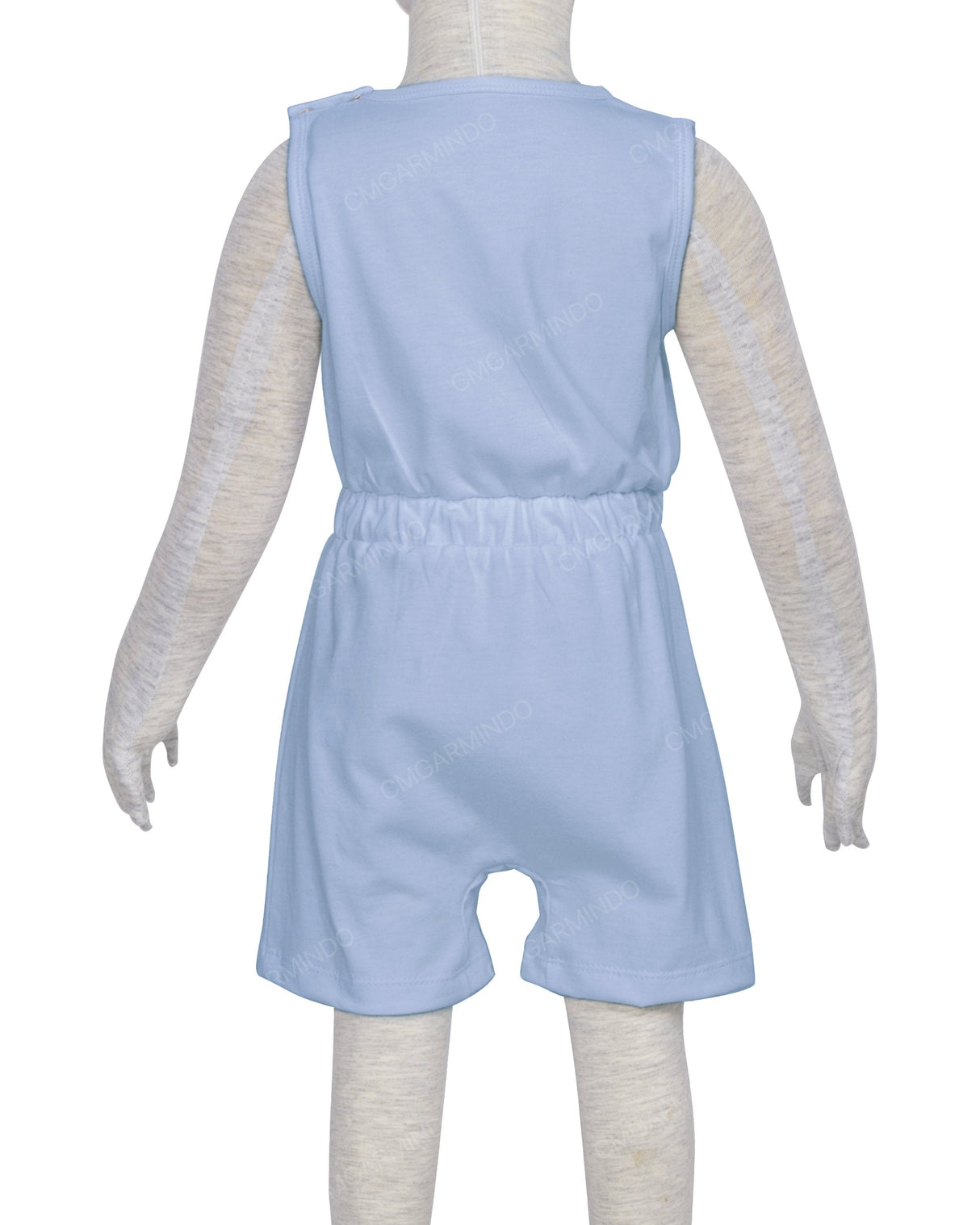 Sleeveless Crew Neck Elastic Waist Shorts Romper
