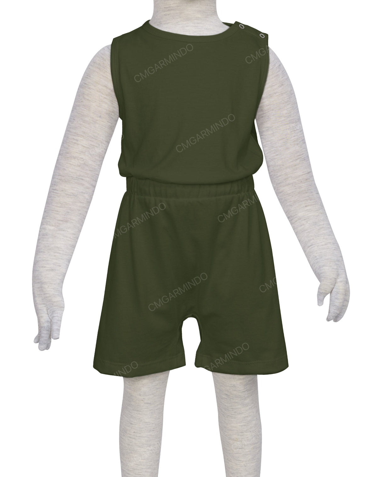 Sleeveless Crew Neck Elastic Waist Shorts Romper