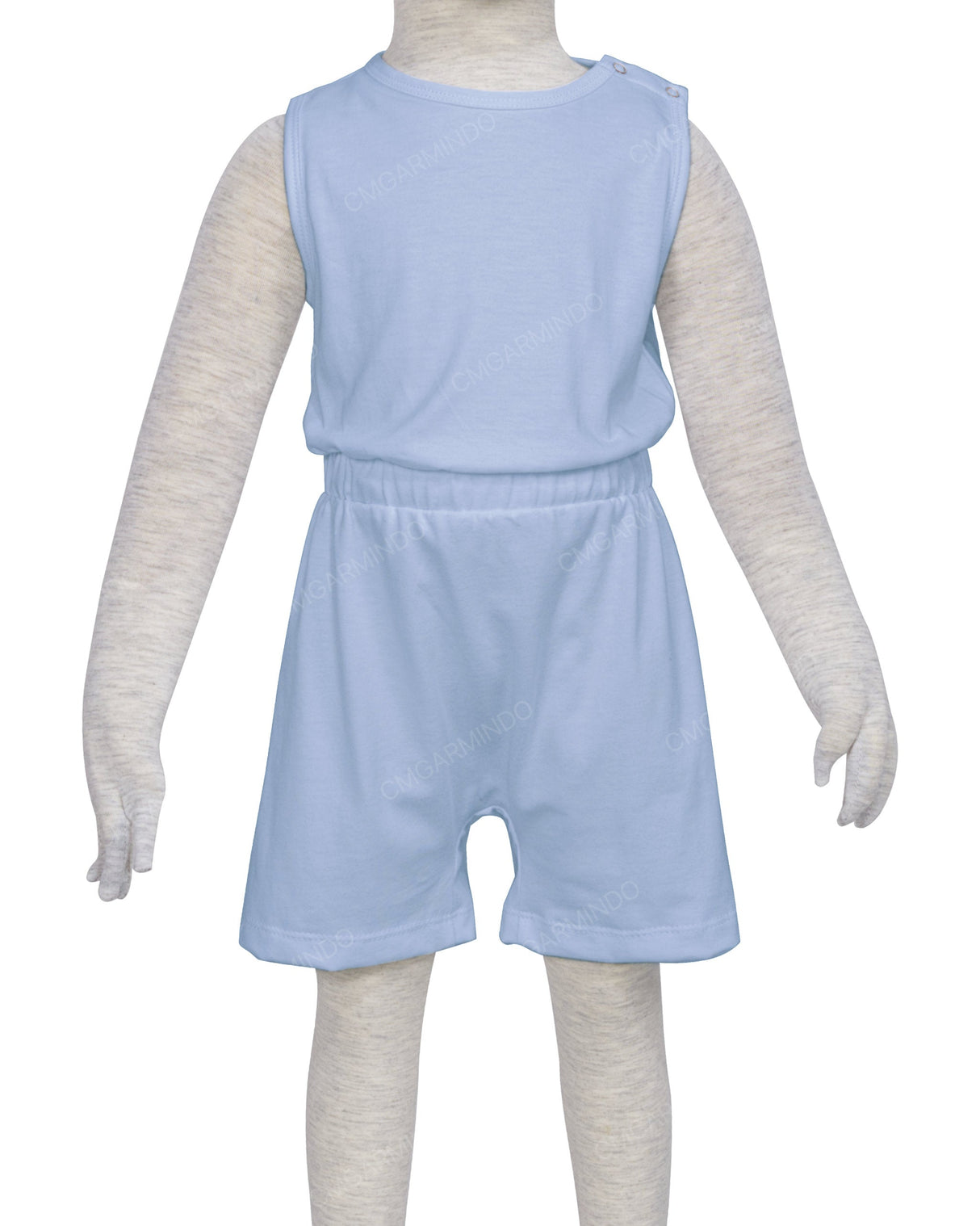 Sleeveless Crew Neck Elastic Waist Shorts Romper