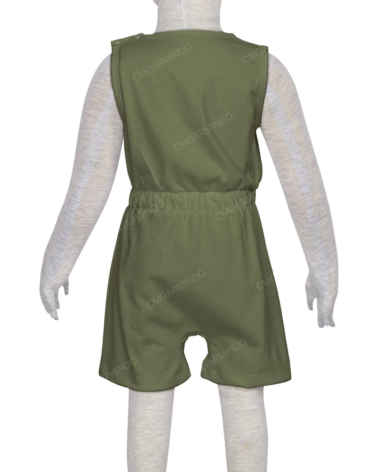 Sleeveless Crew Neck Elastic Waist Shorts Romper