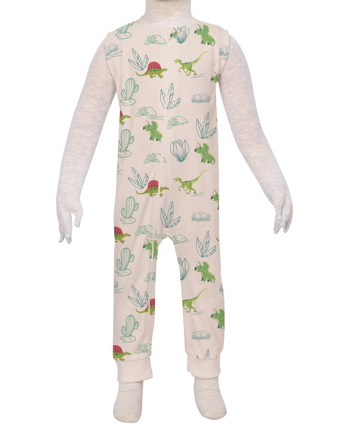 Sleeveless Zip-Up Pants Onesie