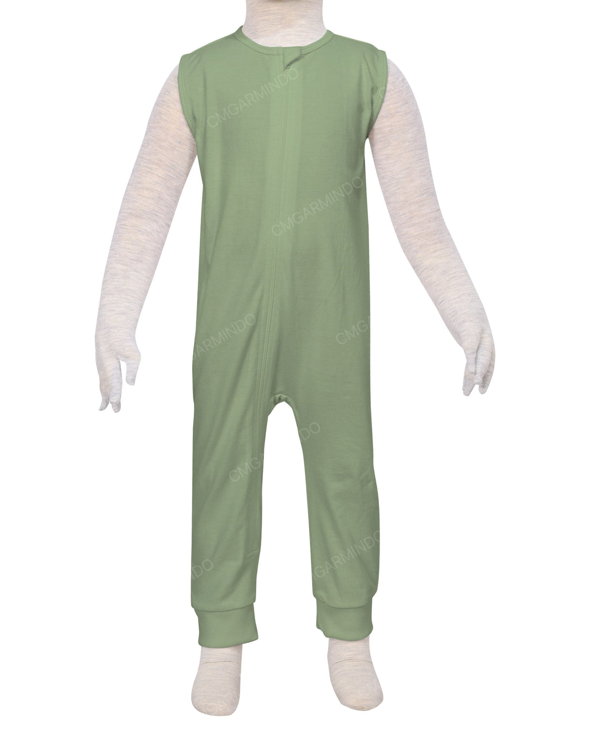 Sleeveless Zip-Up Pants Onesie
