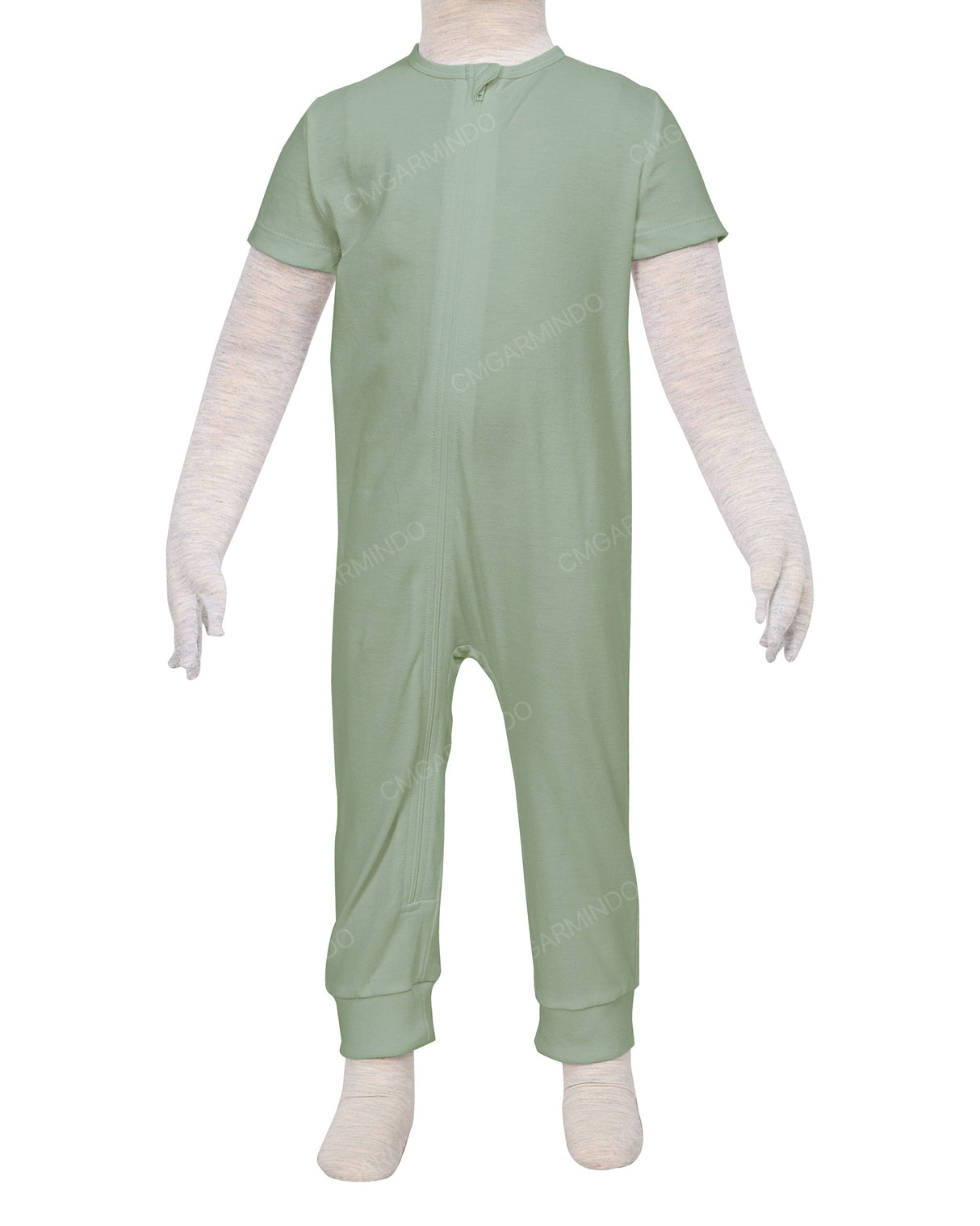 Short Sleeve Zip-Up Pants Onesie