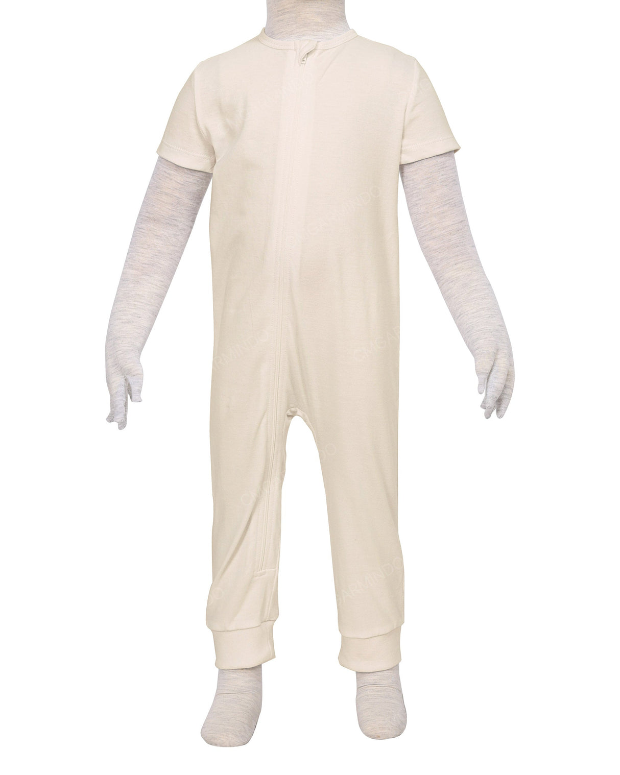 Short Sleeve Zip-Up Pants Onesie