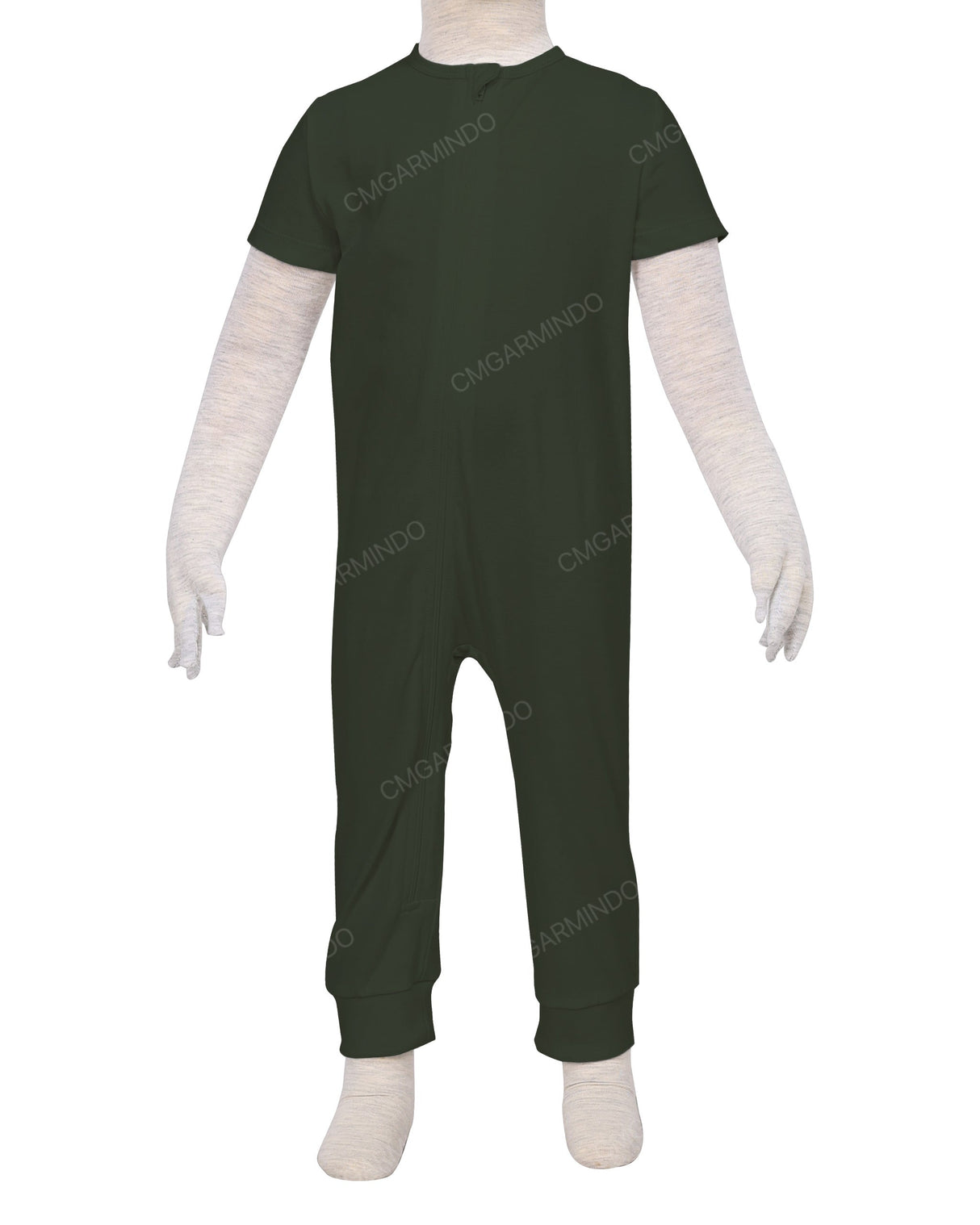 Short Sleeve Zip-Up Pants Onesie