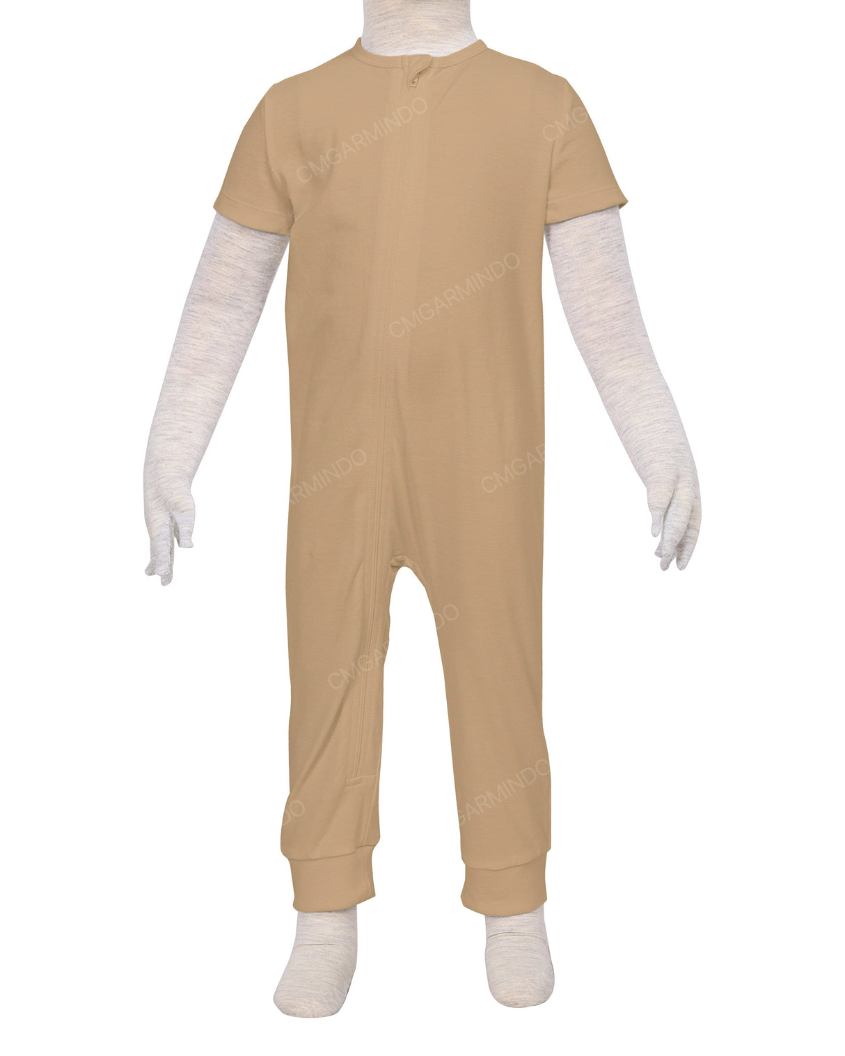 Short Sleeve Zip-Up Pants Onesie