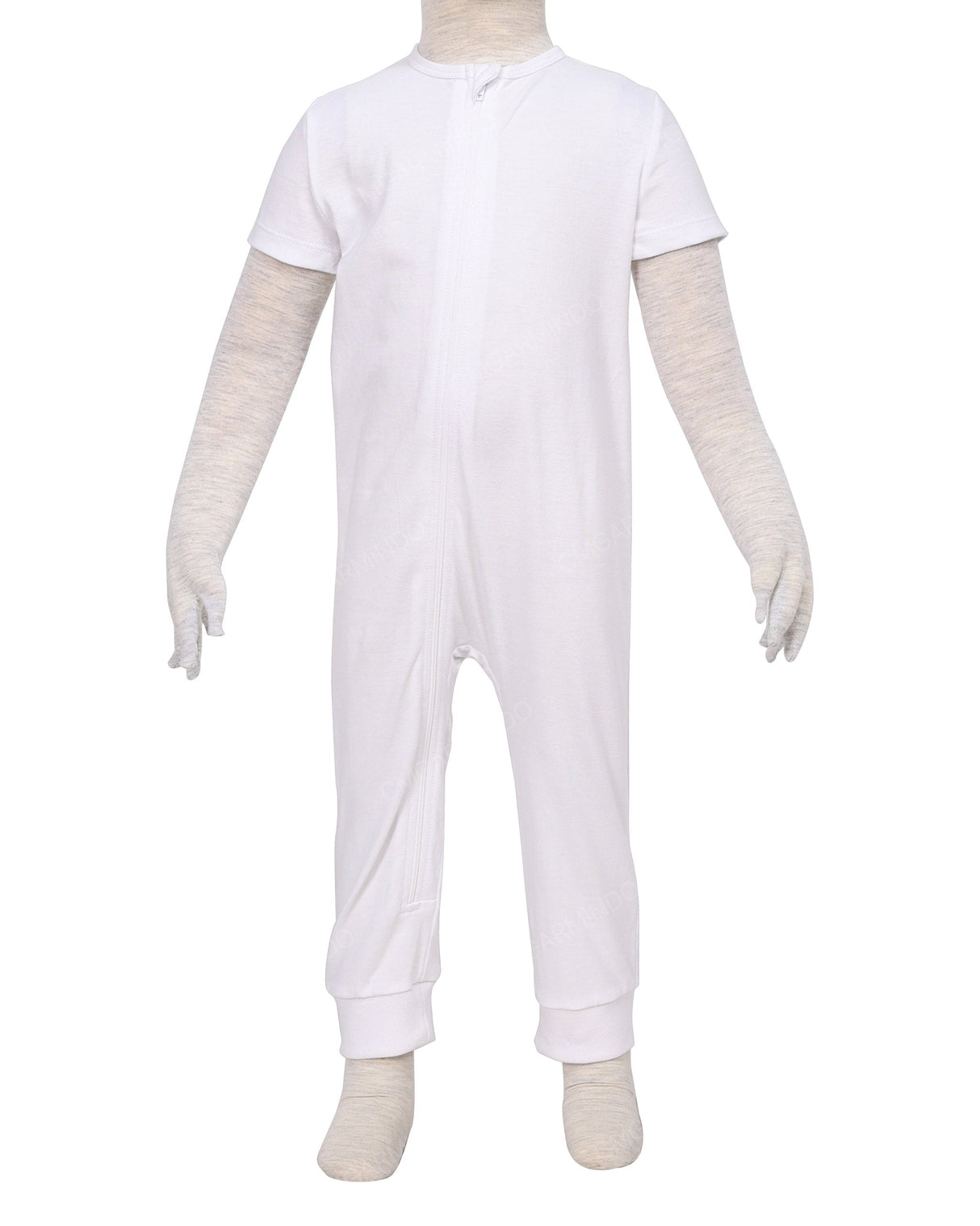 Short Sleeve Zip-Up Pants Onesie