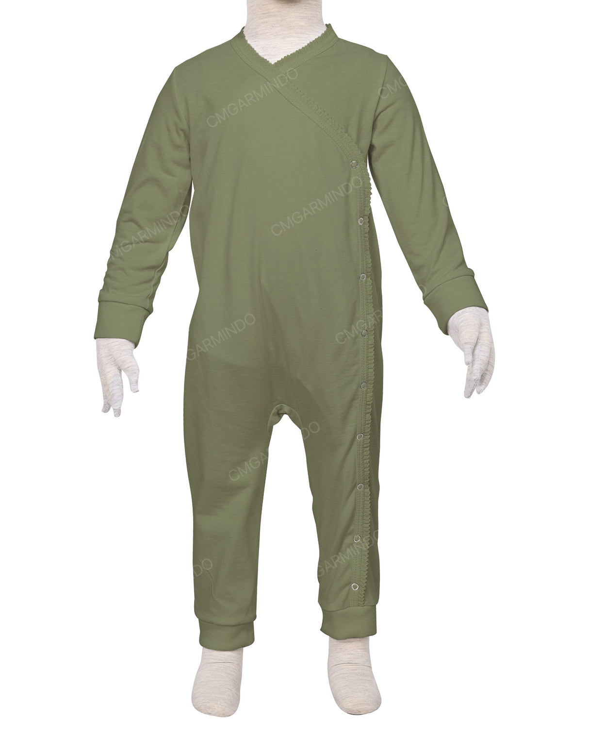 Long Sleeve Frill Wrap Pants Onesie