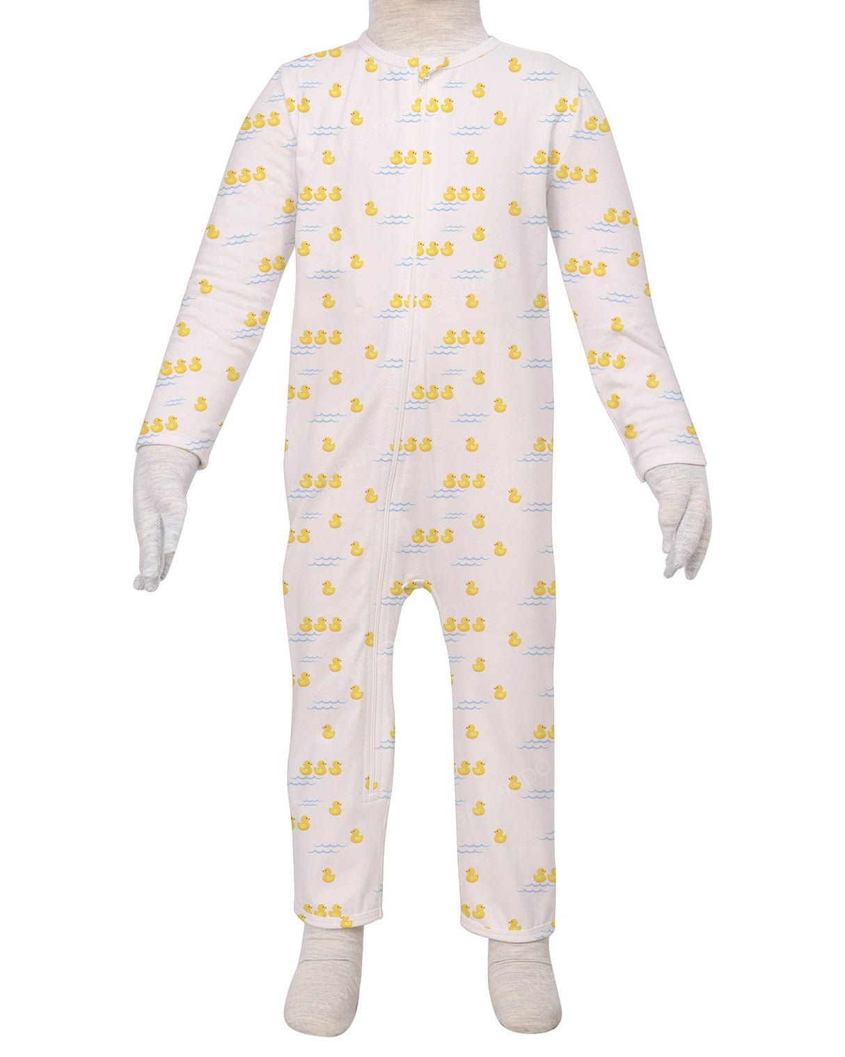 Long Sleeve Binding Zip-Up Pants Onesie