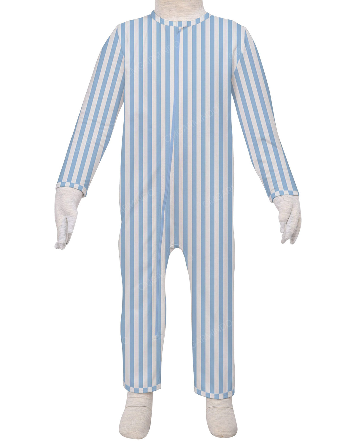 Long Sleeve Binding Zip-Up Pants Onesie