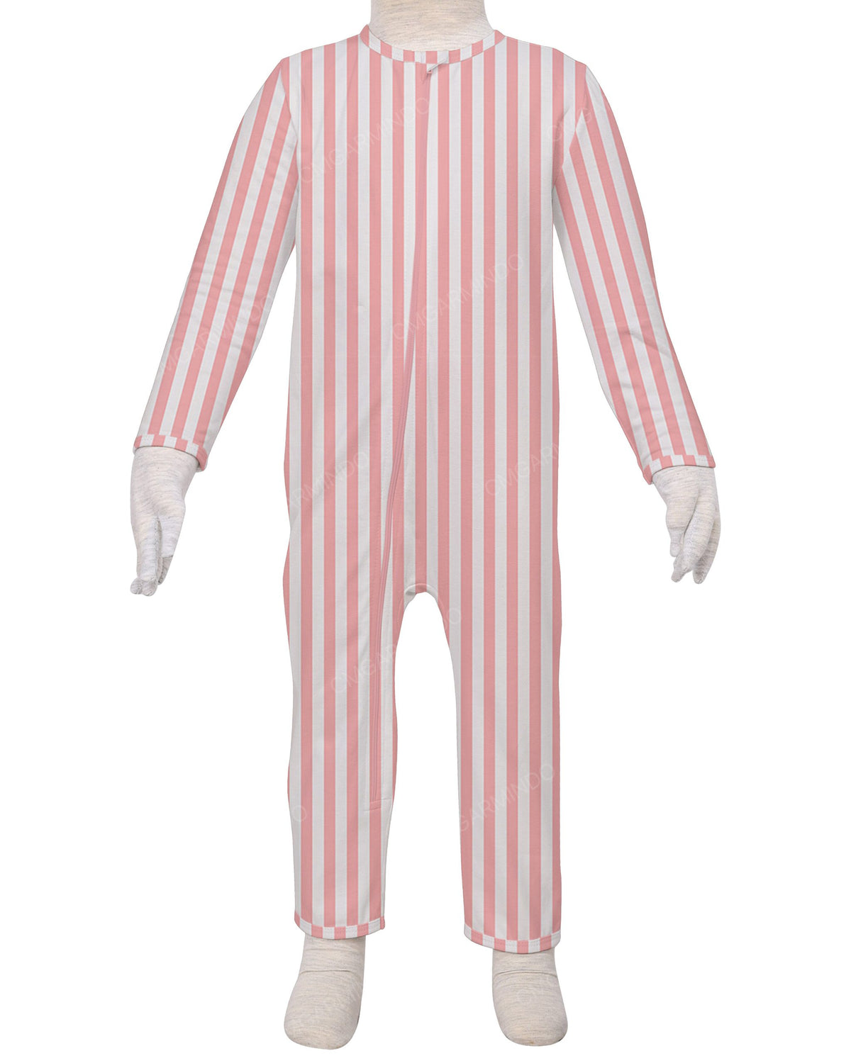 Long Sleeve Binding Zip-Up Pants Onesie