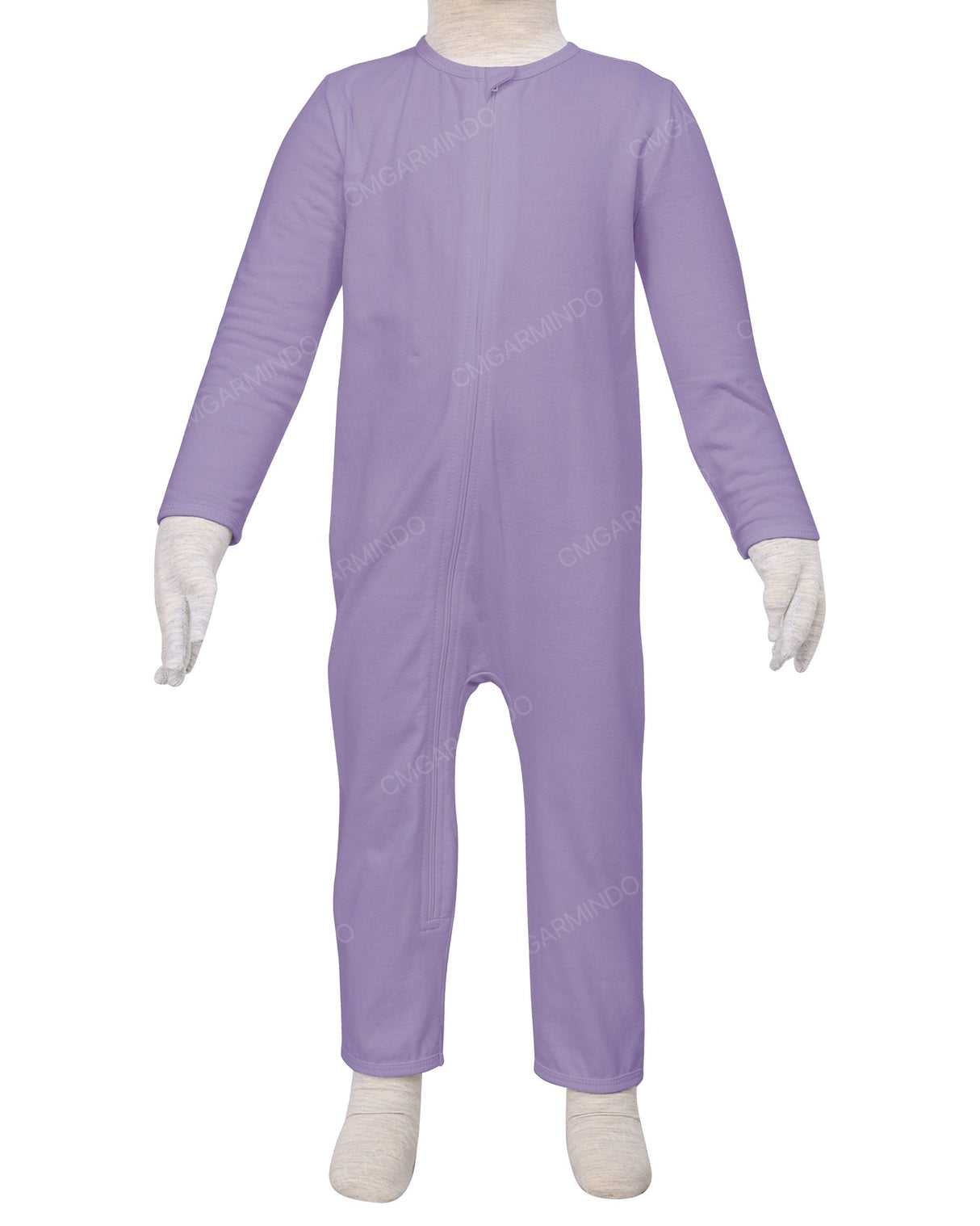 Long Sleeve Binding Zip-Up Pants Onesie
