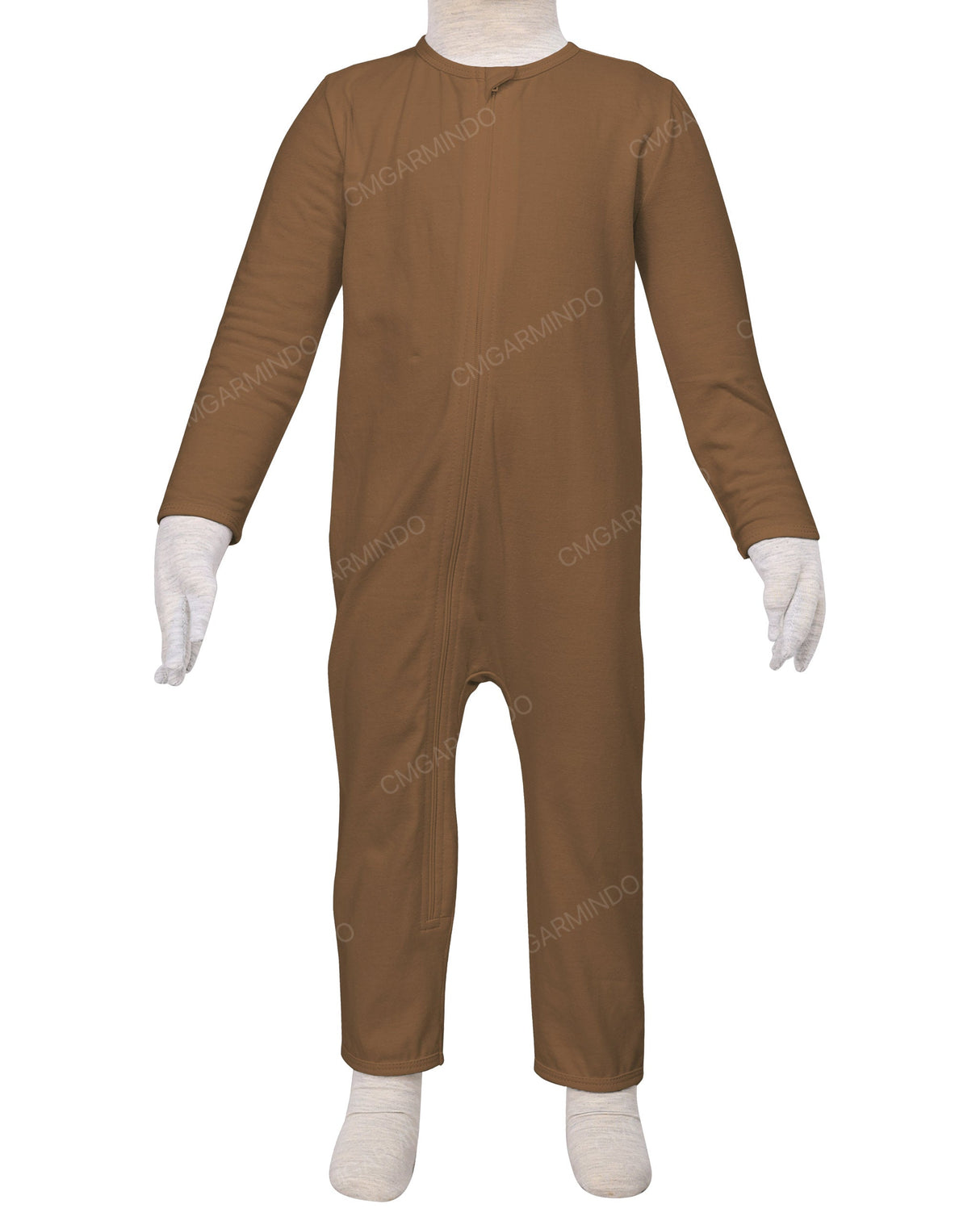 Long Sleeve Binding Zip-Up Pants Onesie