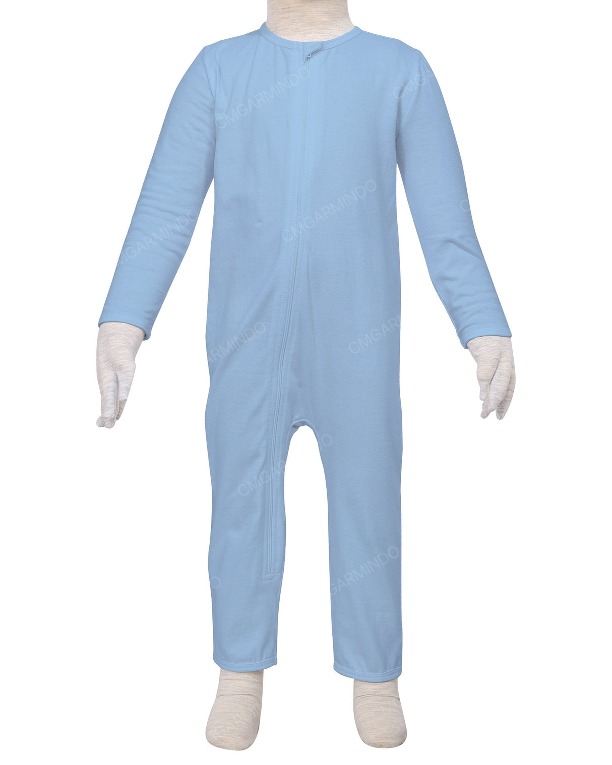 Long Sleeve Binding Zip-Up Pants Onesie