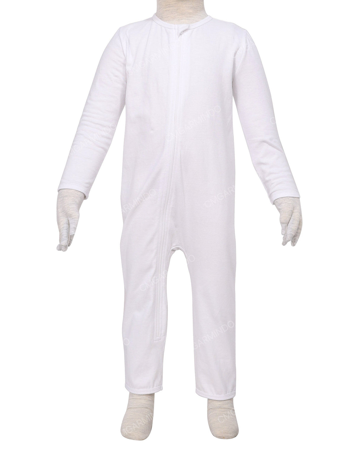 Long Sleeve Binding Zip-Up Pants Onesie