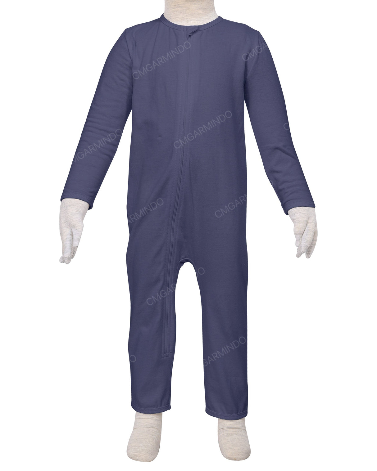 Long Sleeve Binding Zip-Up Pants Onesie