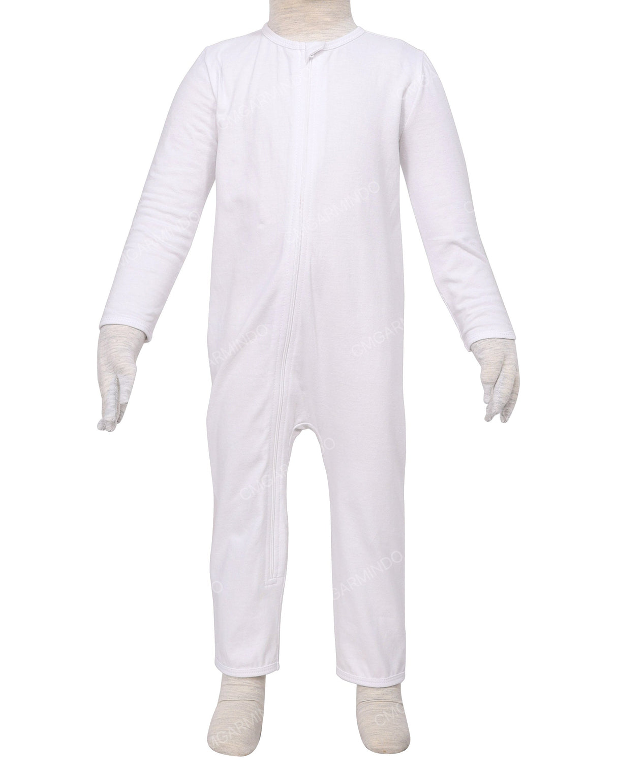 Long Sleeve Binding Zip-Up Pants Onesie