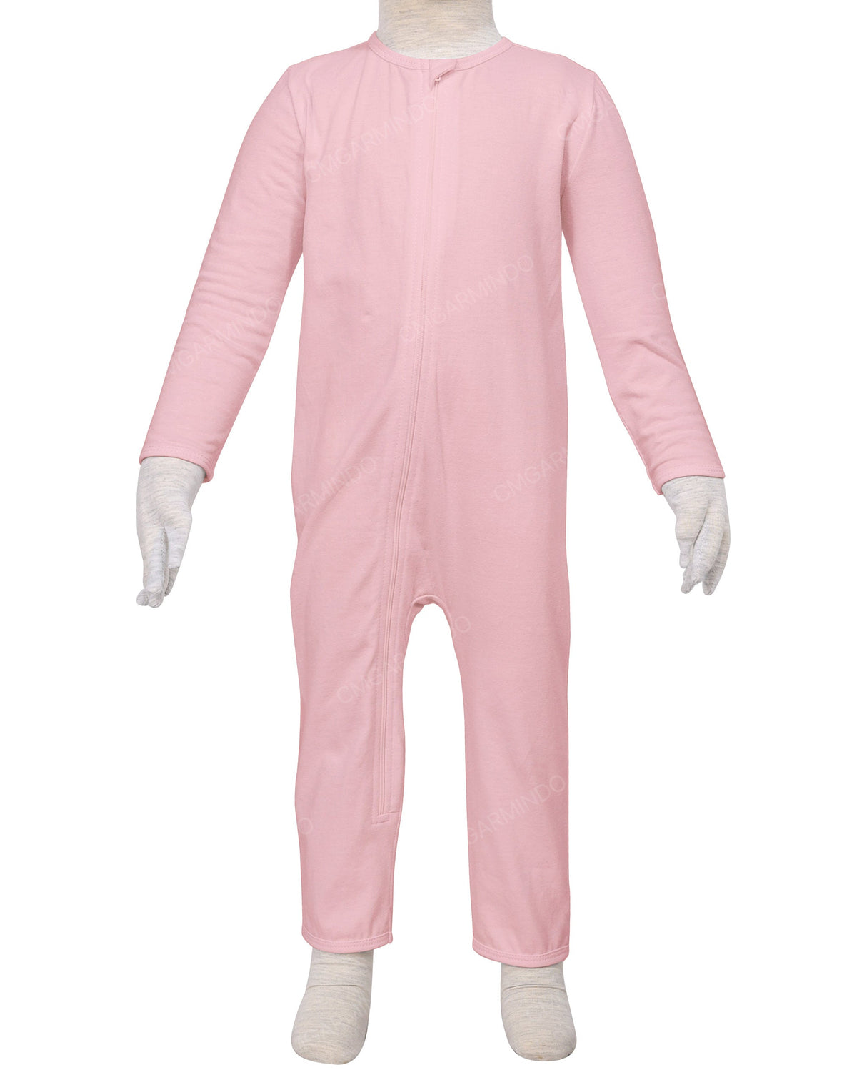 Long Sleeve Binding Zip-Up Pants Onesie