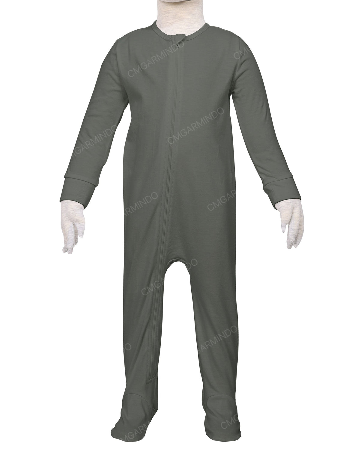 Long Sleeve Zip-Up Pants Feet Onesie