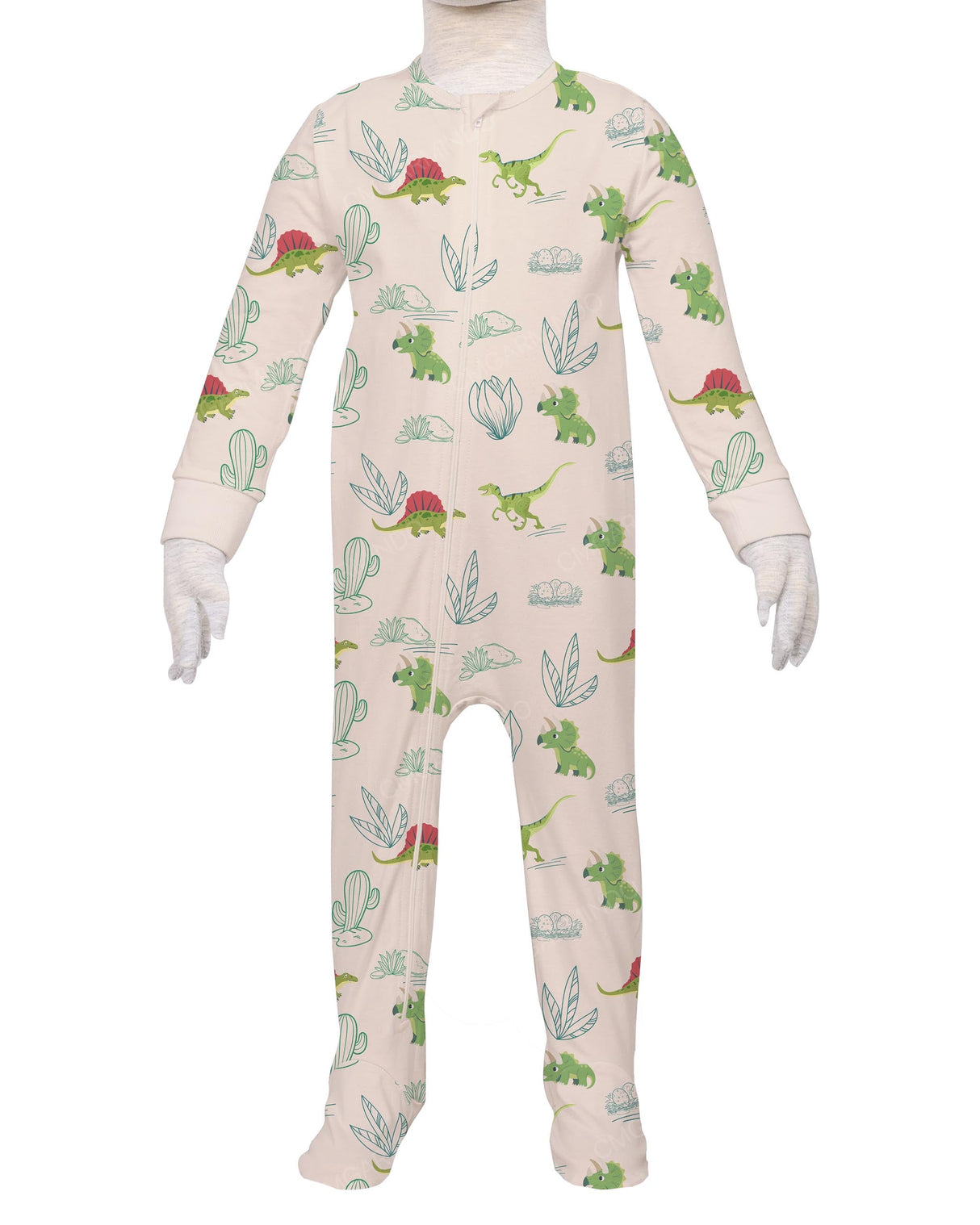 Long Sleeve Zip-Up Pants Feet Onesie
