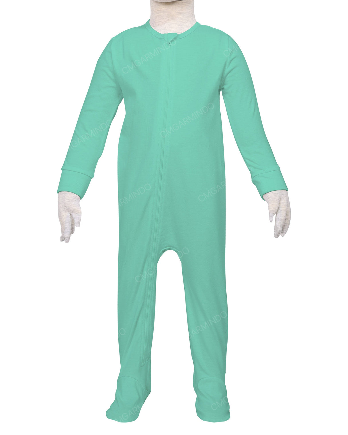 Long Sleeve Zip-Up Pants Feet Onesie