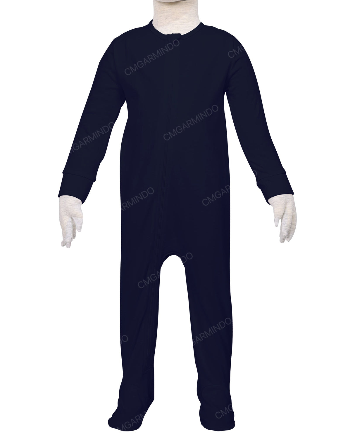 Long Sleeve Zip-Up Pants Feet Onesie