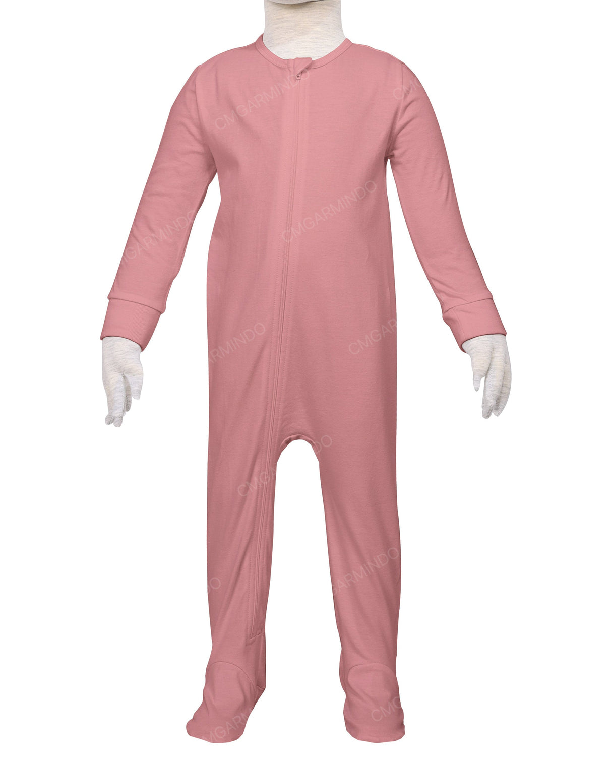 Long Sleeve Zip-Up Pants Feet Onesie