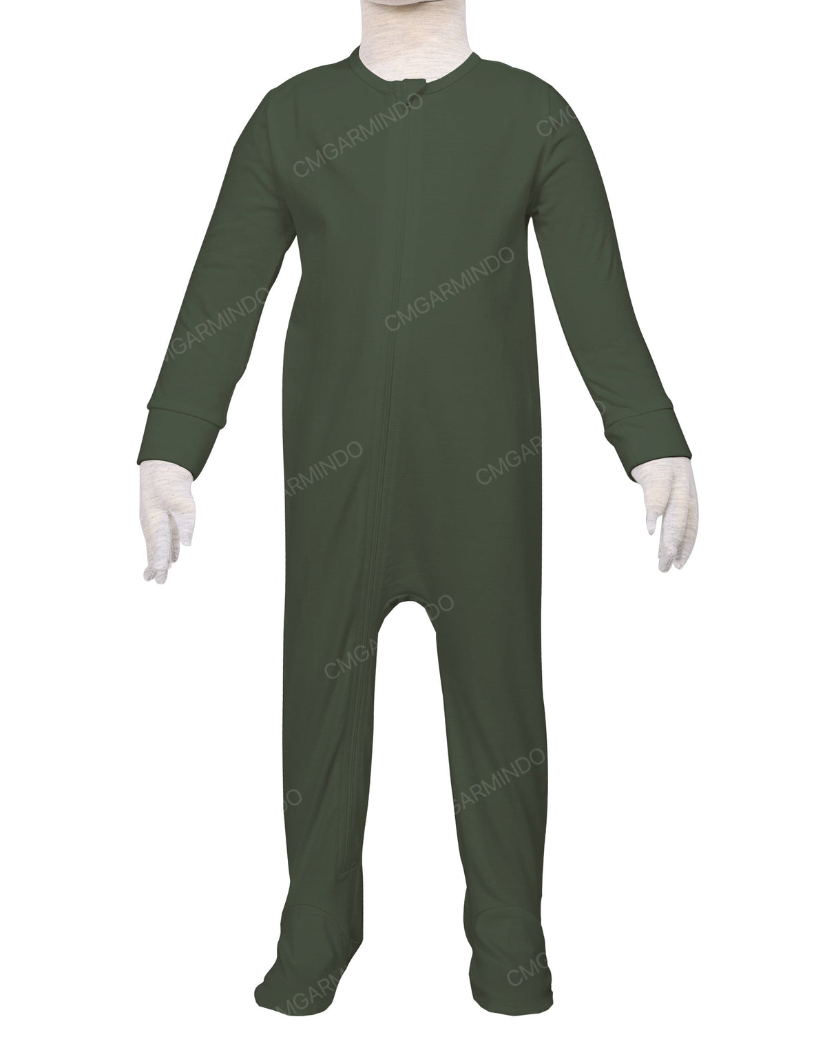 Long Sleeve Zip-Up Pants Feet Onesie