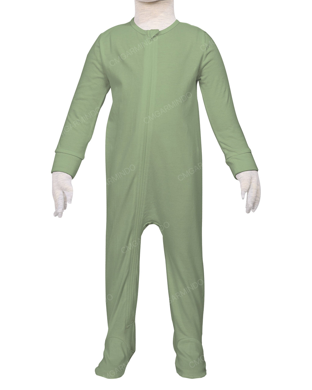 Long Sleeve Zip-Up Pants Feet Onesie