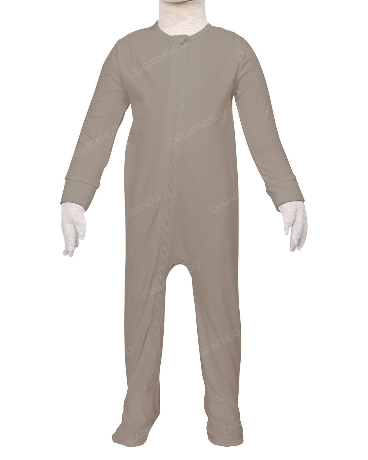 Long Sleeve Zip-Up Pants Feet Onesie