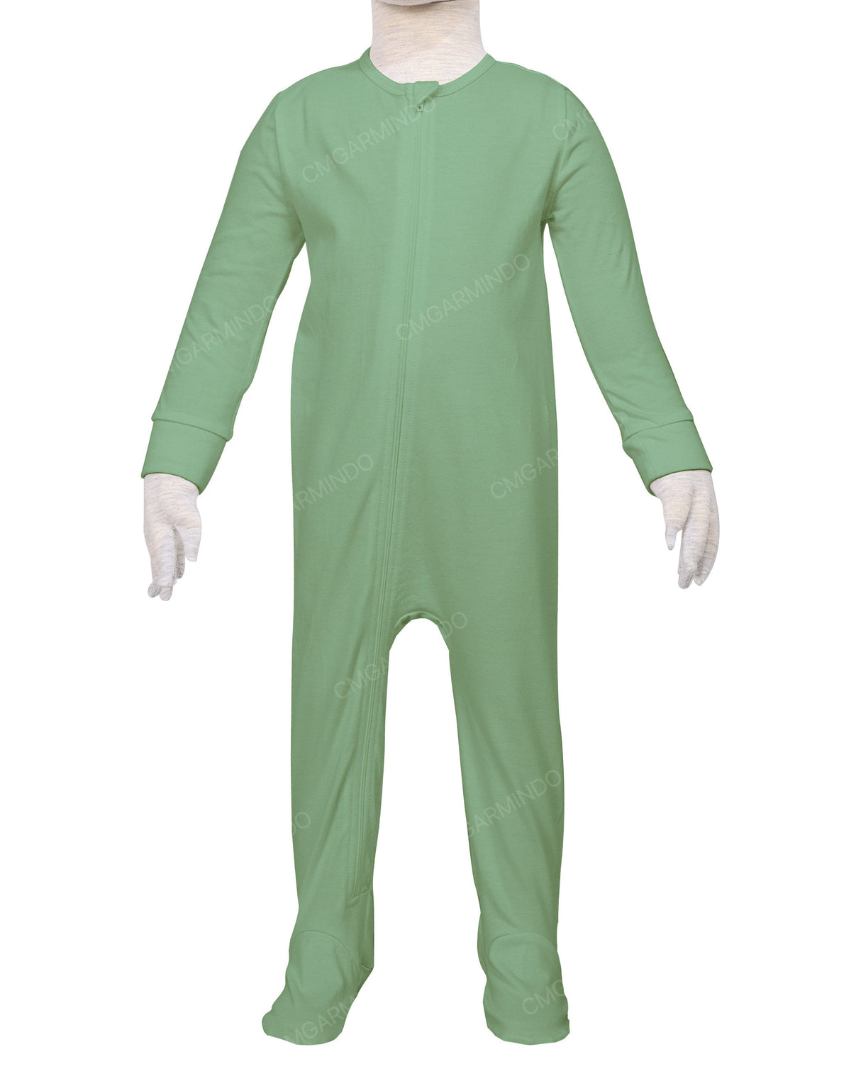 Long Sleeve Zip-Up Pants Feet Onesie