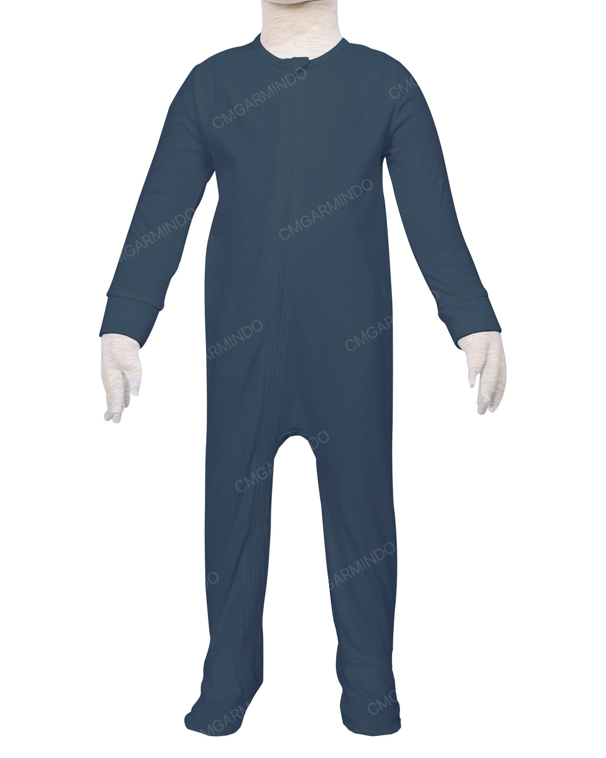 Long Sleeve Zip-Up Pants Feet Onesie